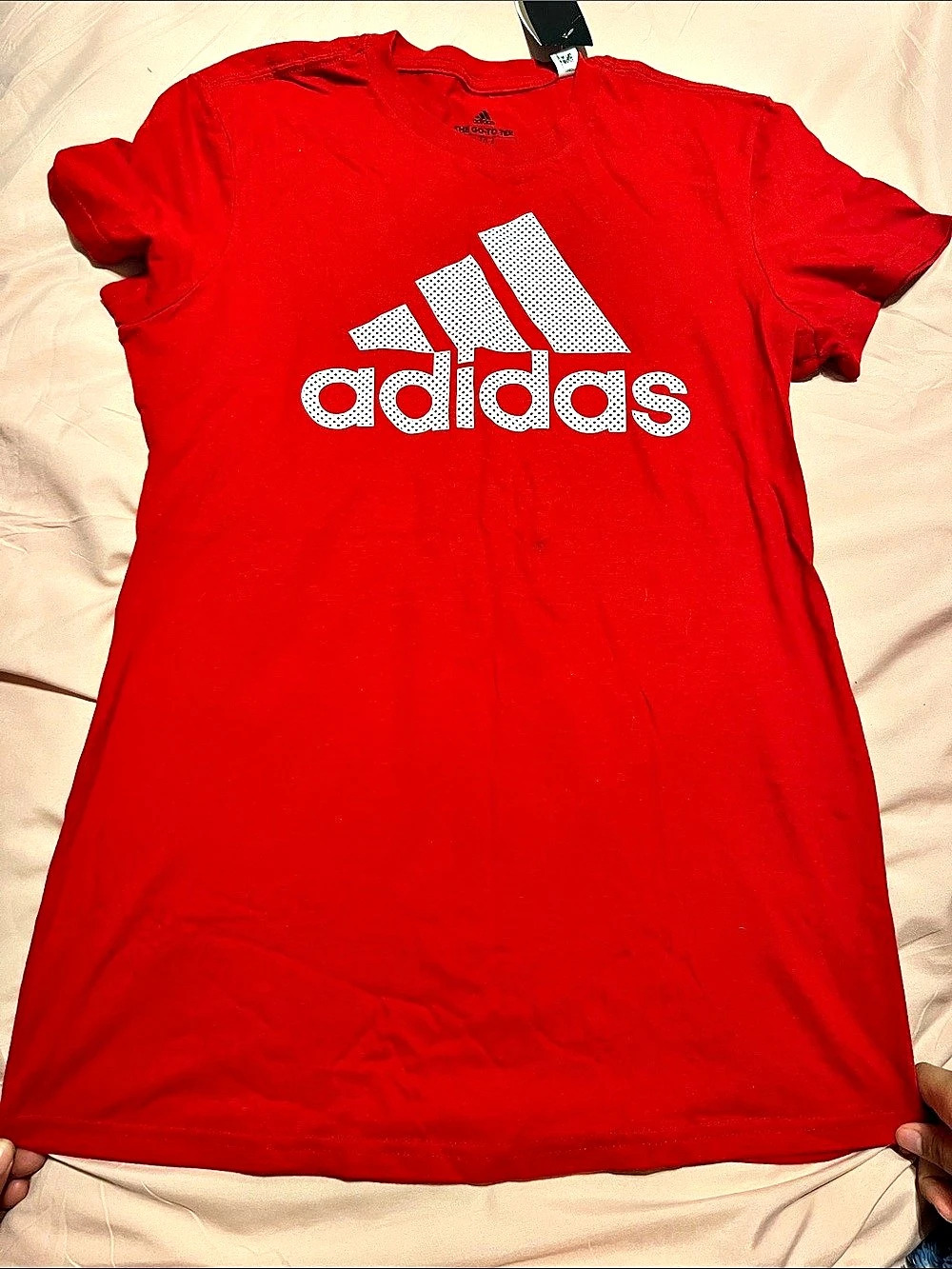 adidas The Go-To Tee Red Logo Tee Size Medium NWT
